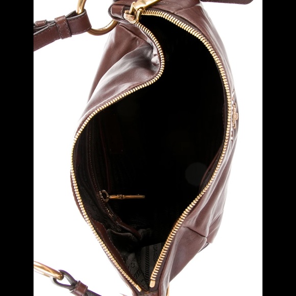 PRADA Soft Calf Leather Brown Hobo - Picture 5 of 7